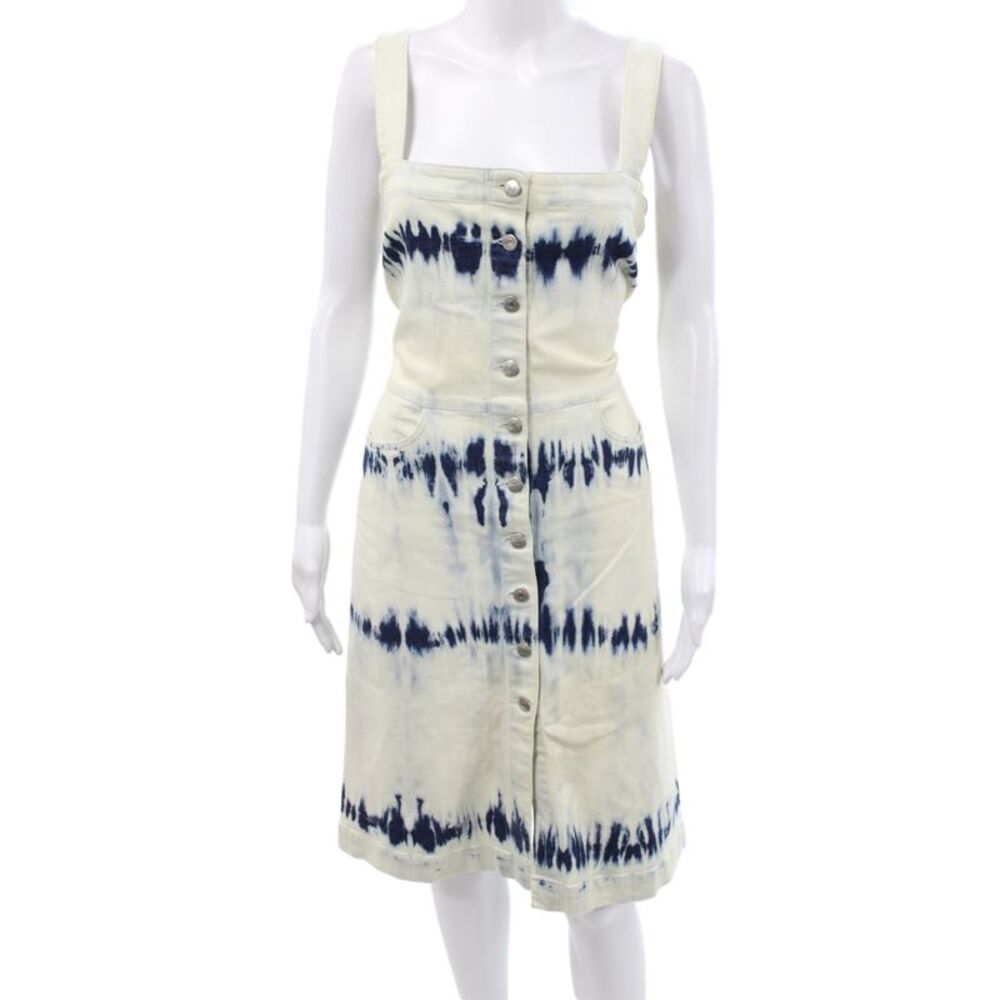 Stella McCartney Womens Tie-Dye Overall Dress Blue Sleeveless Size 44